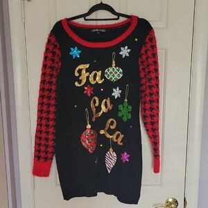 Fa La La United States Sweaters Black and Red Festive Sweater